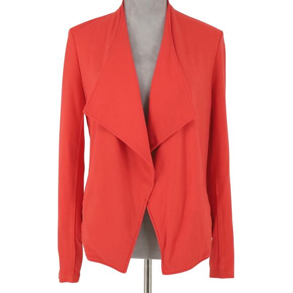 Jones NY Jacket Womens XS Orange Stretch Knit Open Front Pockets Office Career - Picture 1 of 15